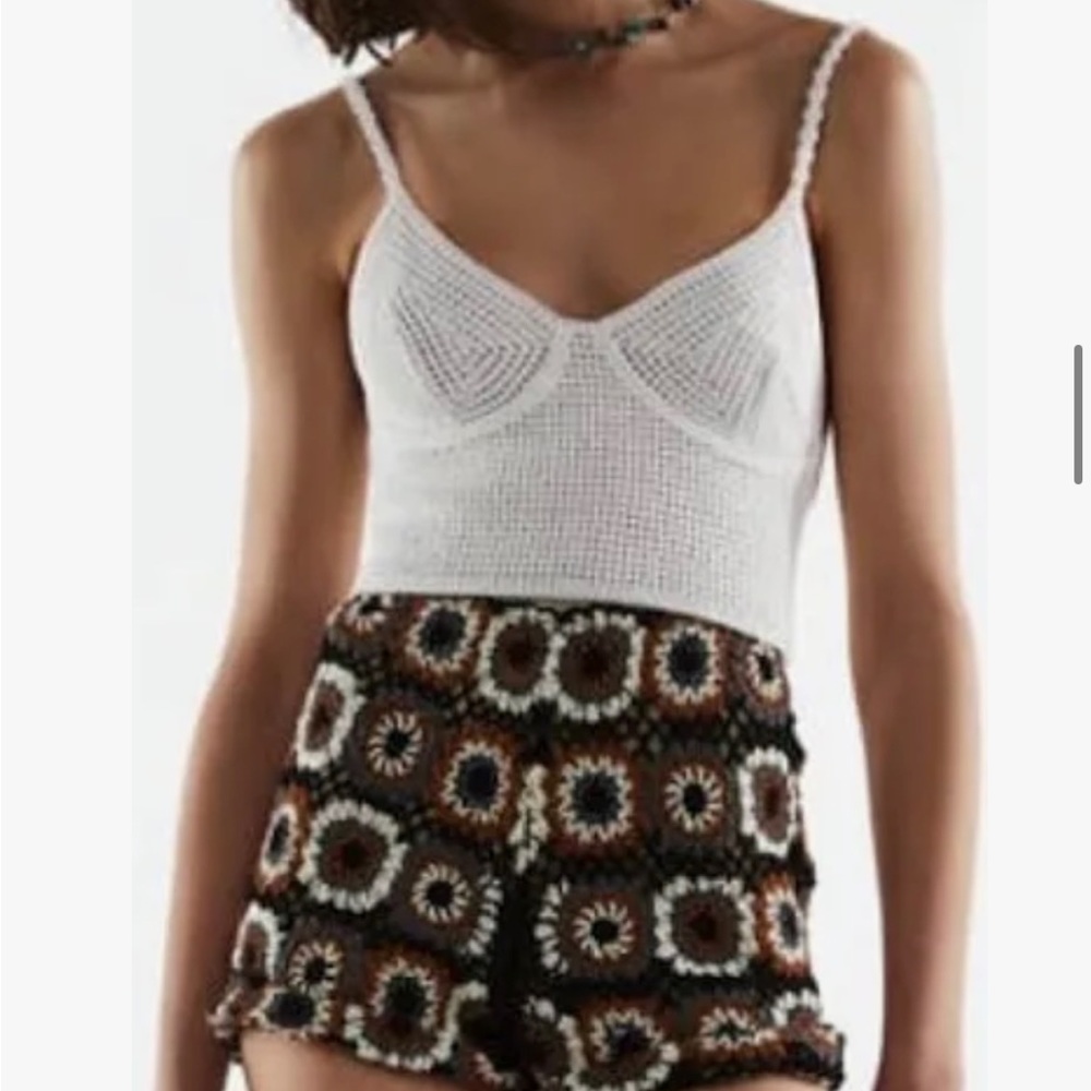 Zara crochet white tank top